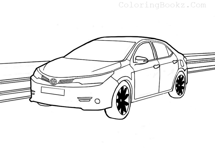 Toyota corolla coloring page
