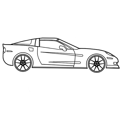 Easy Chevrolet Corvette Coloring Page  Coloring Books