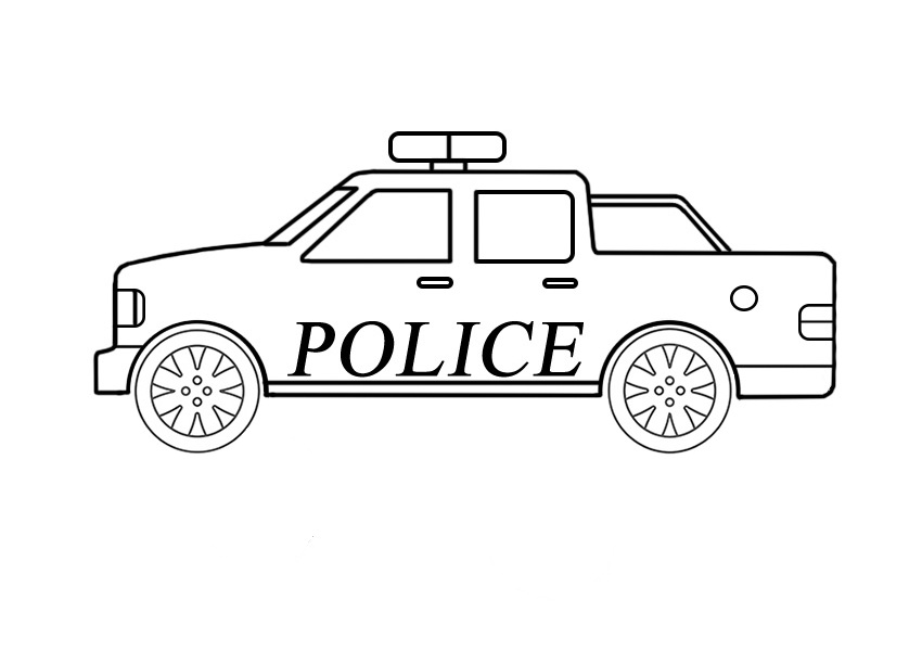 Easy Police Car Coloring Book