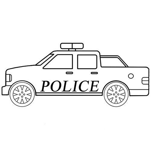 Easy Police Car Coloring Page - Coloring Books