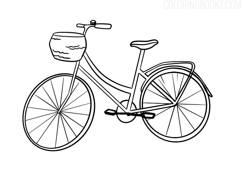 Bicycle Coloring Page - Lines Art