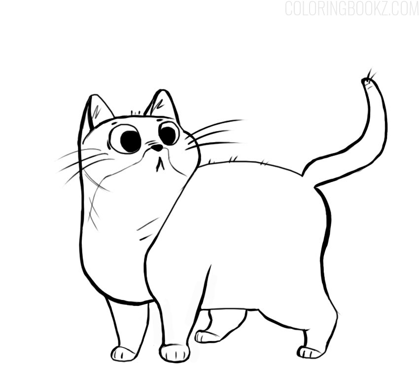 Cat Coloring Page Cute Kitty