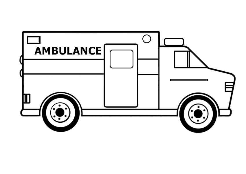 Easy Ambulance Coloring Page