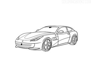 Ferrari Coloring Page - GTC4Lusso - Coloring Books