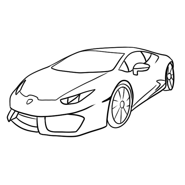 Lamborghini Huracan Coloring Page - Line Art - Coloring Books