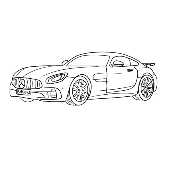 Mercedes Amg Gt Coloring Page Coloring Books