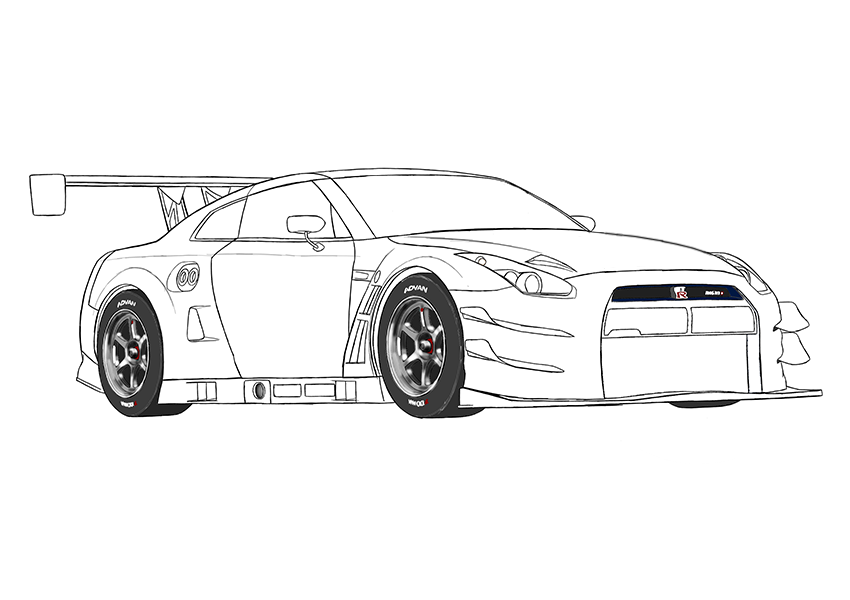 Nissan GTR R35 Coloring Page