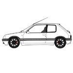 Peugeot 205 Coloring Page – Side View