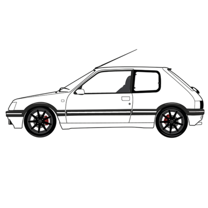 Peugeot 205 Coloring Book - Side View