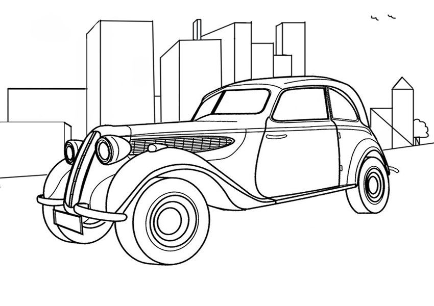 classic car coloring page
