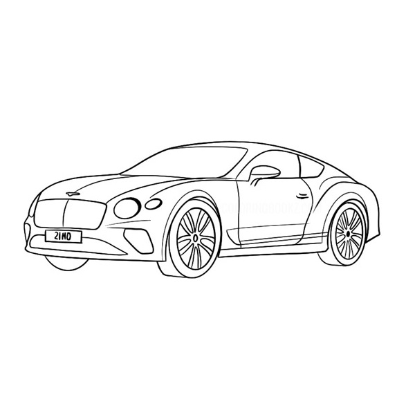 Bentley Continental Coloring Page  Coloring Books