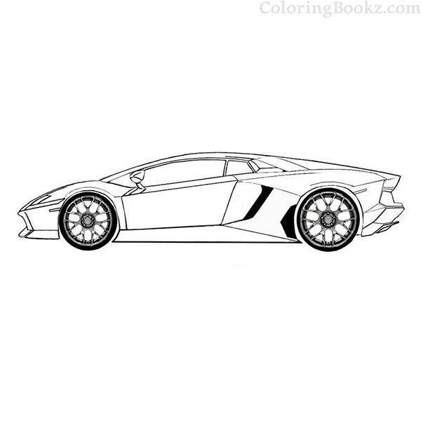 Lamborghini Aventador Coloring Page - Line Art - Coloring Books