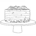 Cake Coloring Page – Torte Drawing