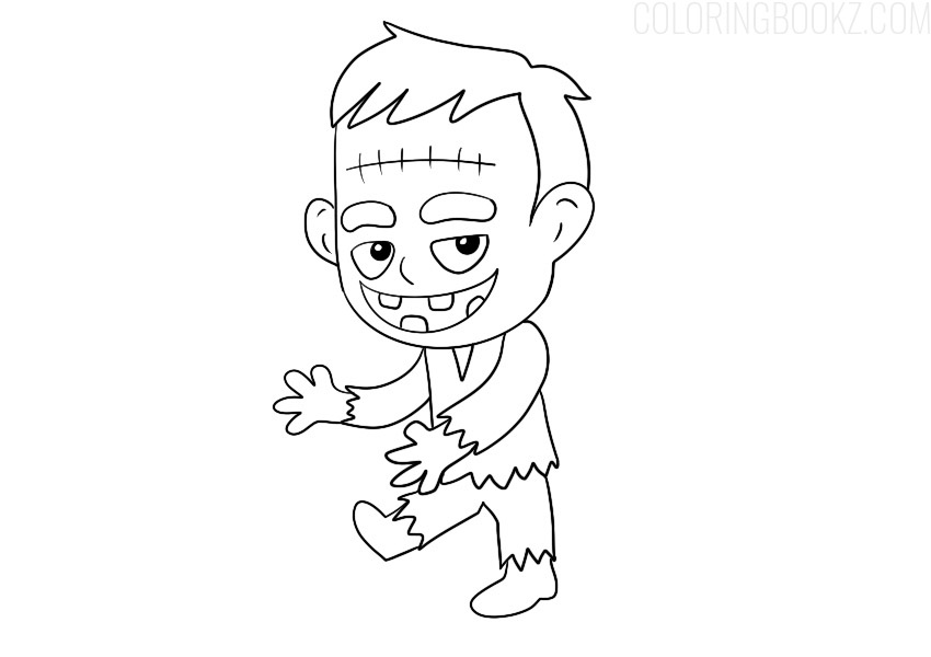 Cartoon Frankenstein Coloring Page