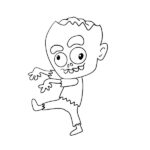 Cartoon Zombie Coloring Page – Halloween Zombie