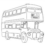 Double-Decker Bus Coloring Page – Red London Bus