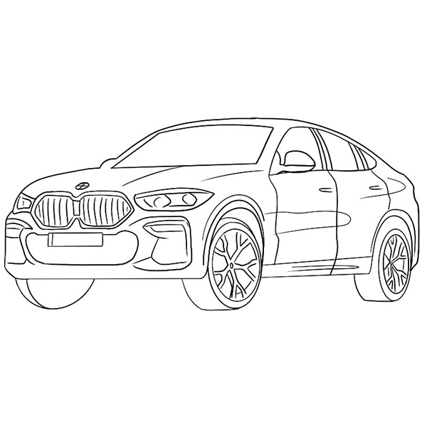 BMW X6 Coloring Page  Coloring Books