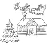 Christmas House Coloring Page