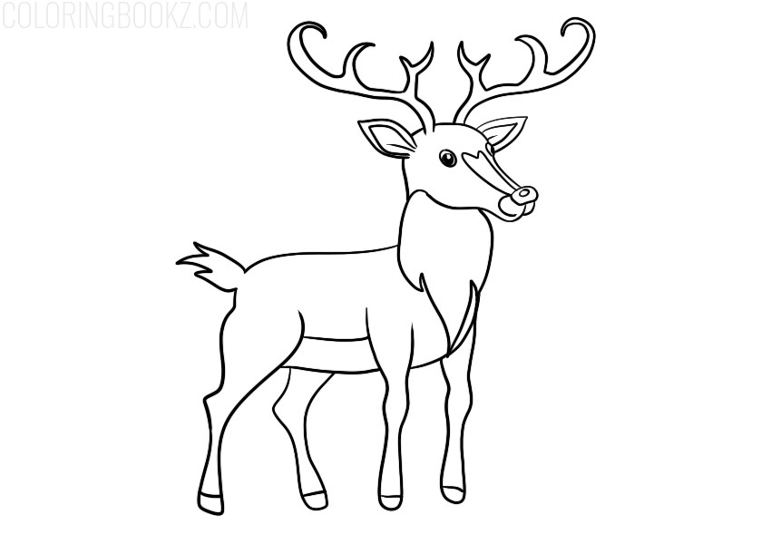 Rudolph the Red-Nosed Reindeer Coloring Page