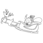 Santa Claus on a Sleigh Coloring Page