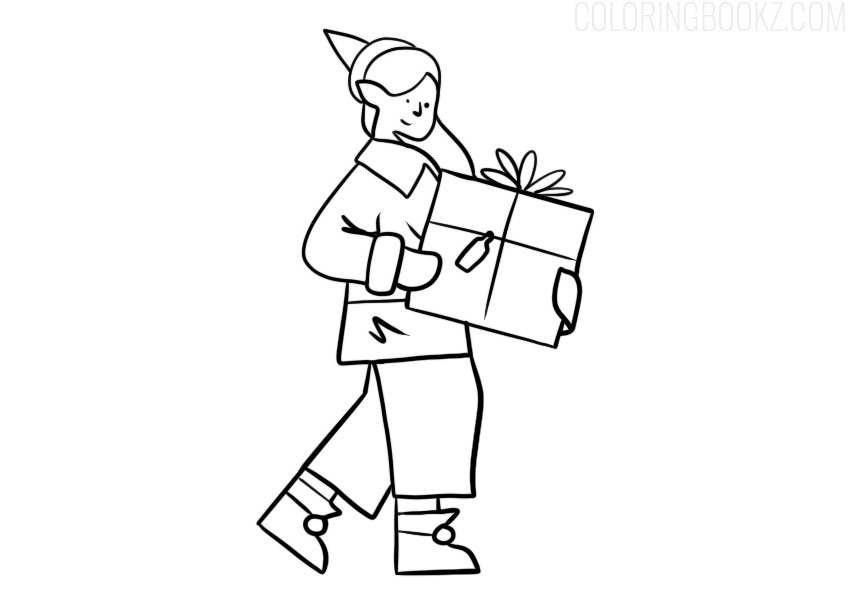 Girl Elf On The Shelf Coloring Page
