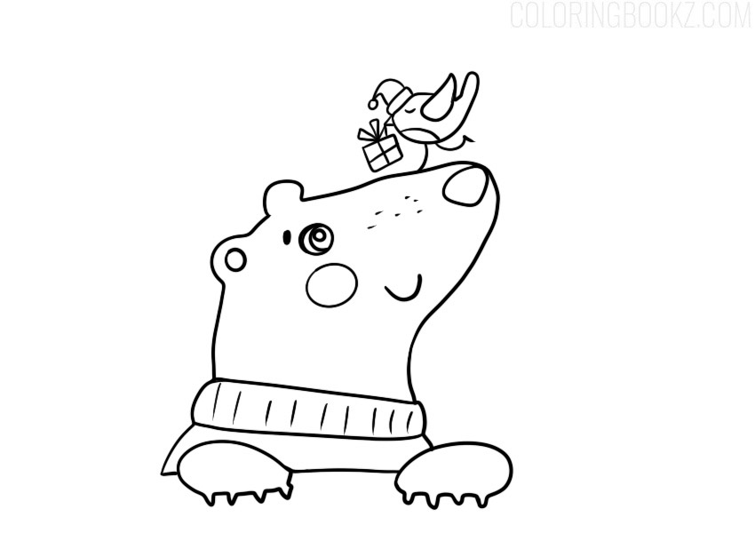 Winter New Year Coloring Page