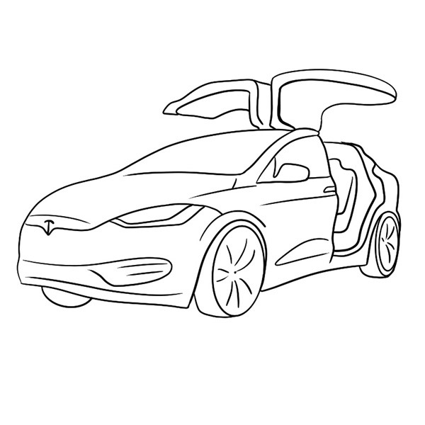 Tesla Model X Coloring Page Coloring Books