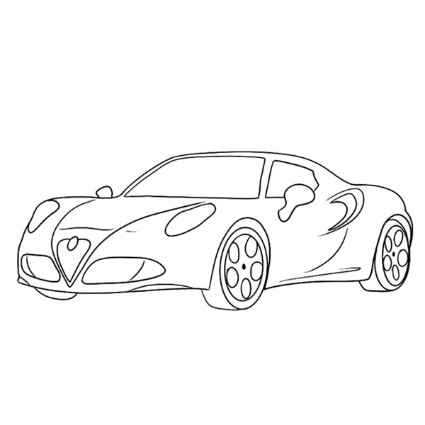 Alfa Romeo 4C Coloring Page  Coloring Books