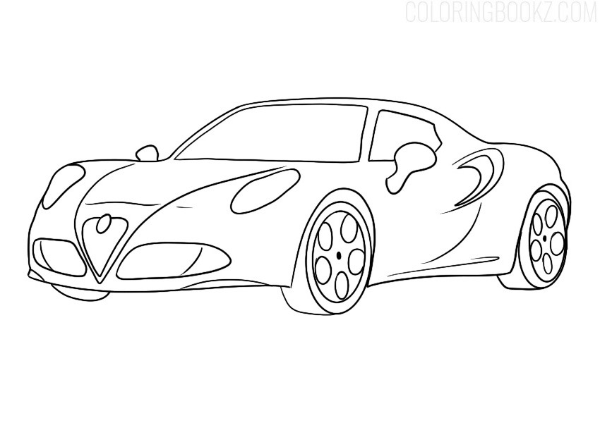 Alfa Romeo 4C Coloring Page