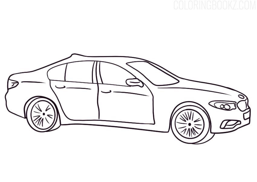 Easy BMW 5 Coloring Page