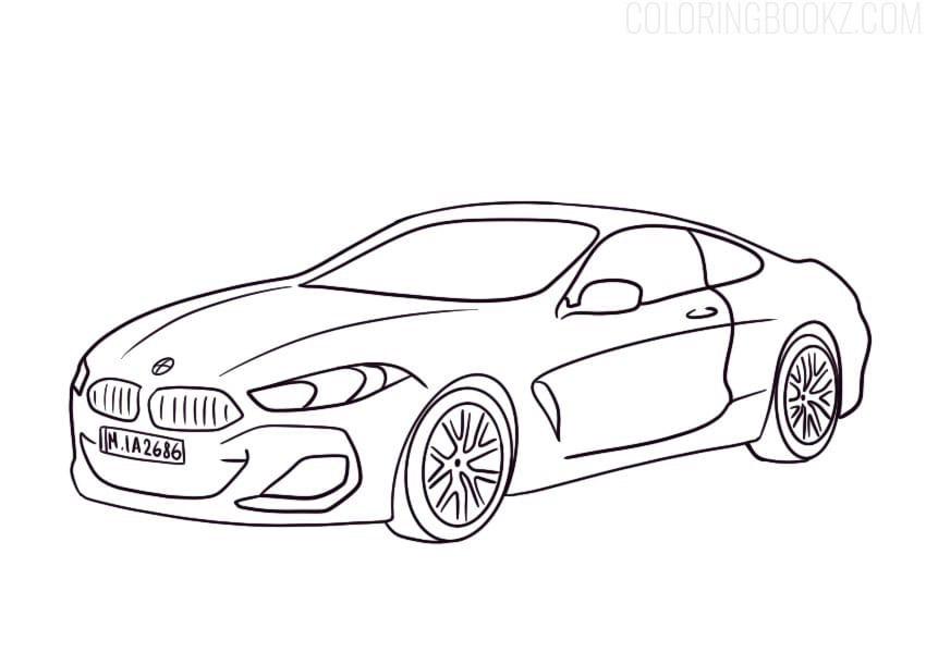 BMW 8 Coloring Page